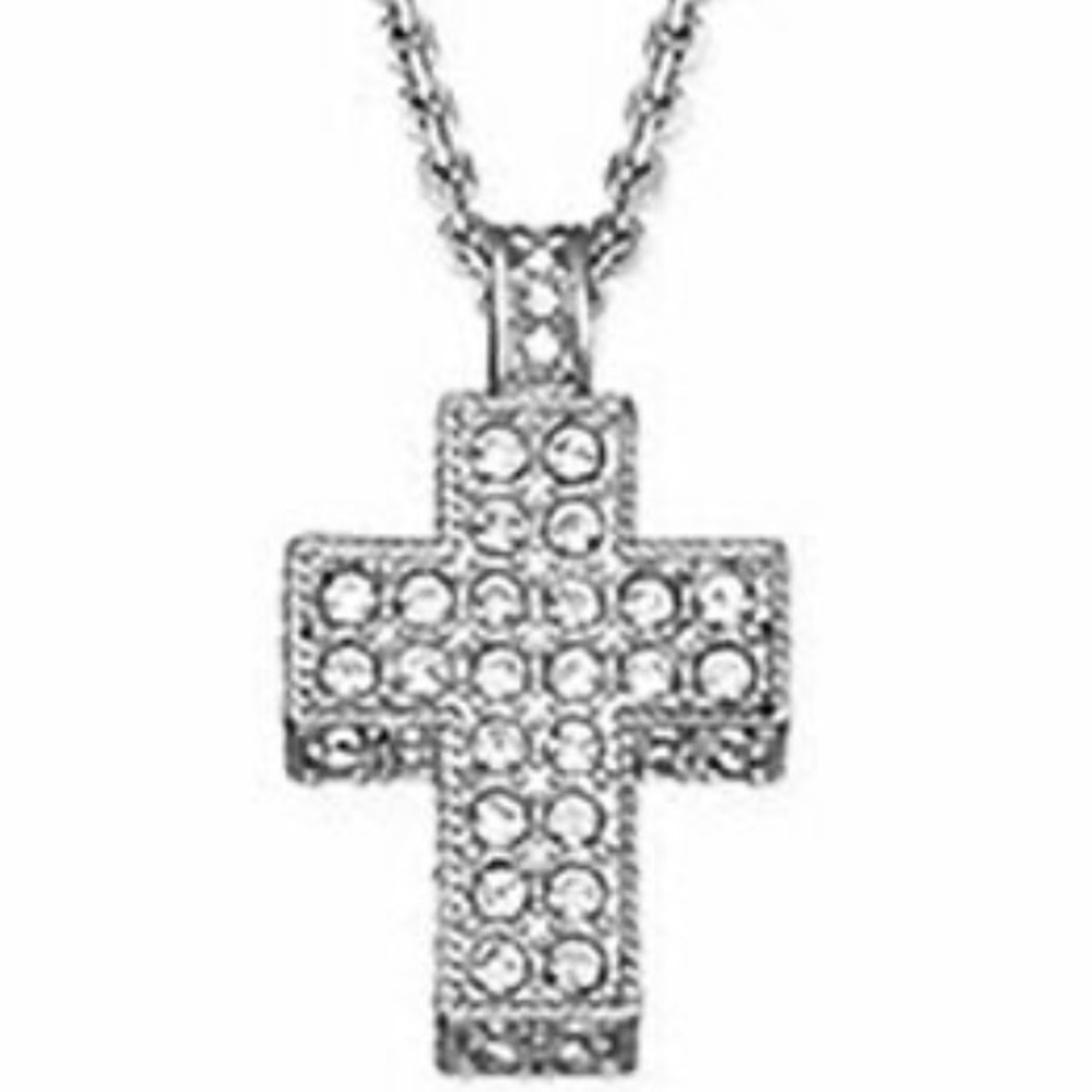Swarovski Cross Silver Pendant Necklace